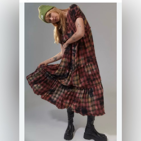 Urban Outfitters Dresses & Skirts - Urban Outfitters Red and Black Plaid Maxi Dress